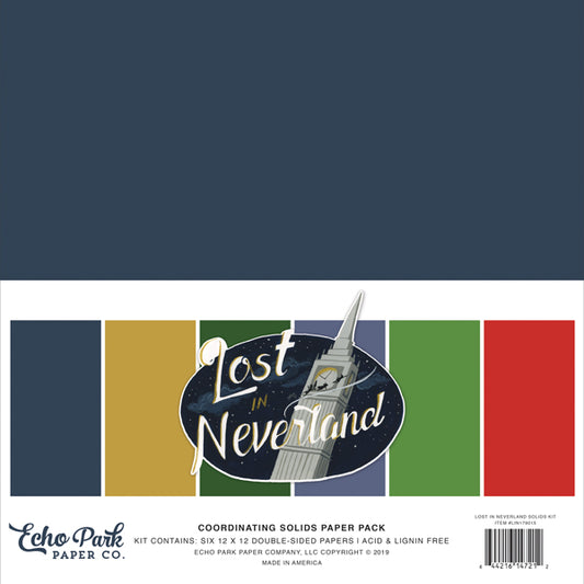 Lost in Neverland - 12x12 Solids Paper Pack - Echo Park