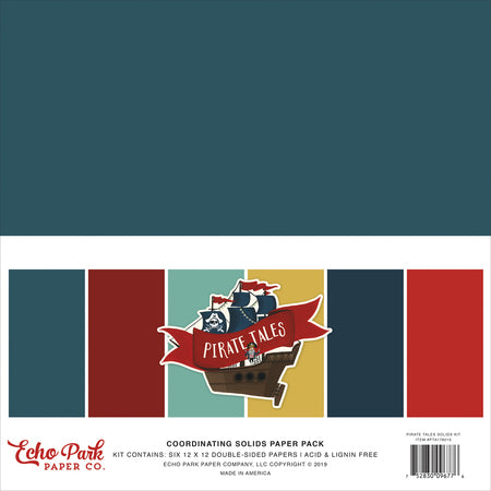 Pirate Tales - 12x12 Solids Paper Pack - Echo Park
